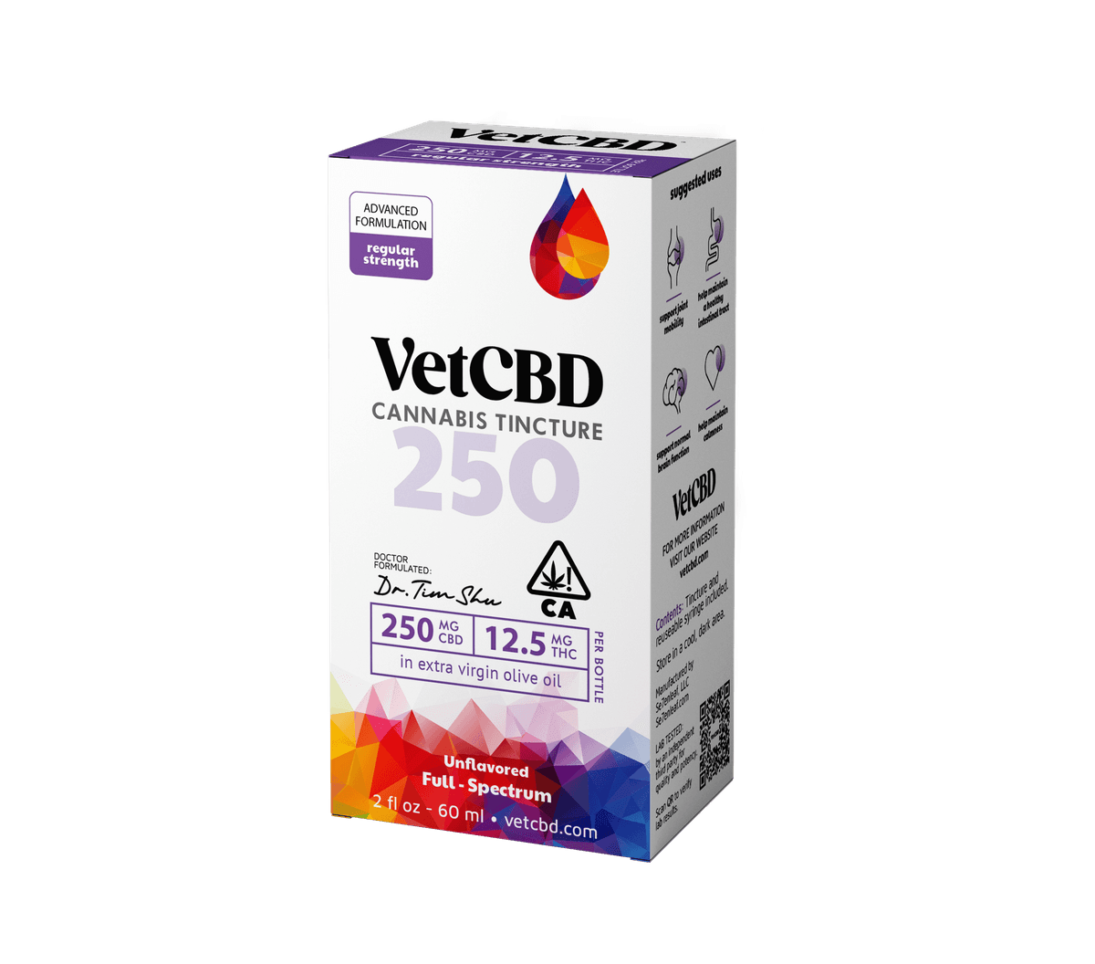 Vet CBD CBD 250mg/ THC 12.5mg Regular Strength Tincture Tinctures cannabis