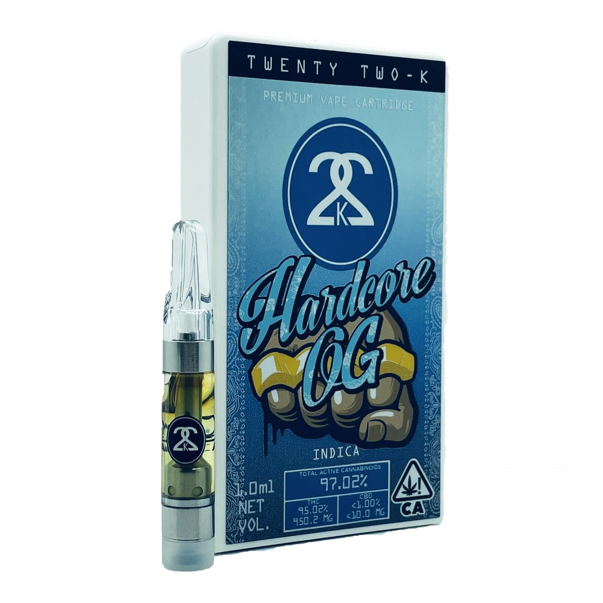 22K Hardcore OG Pod Vape - 1 Gram Vape Carts cannabis