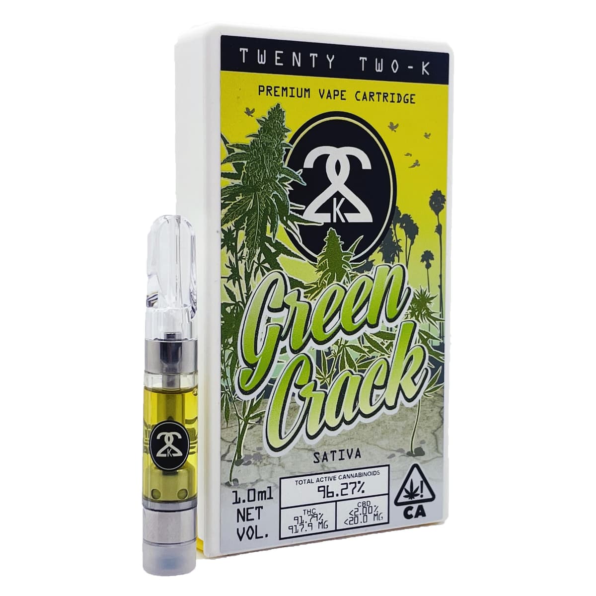 22K Green Crack Vapes - 1 Gram Vape Carts cannabis