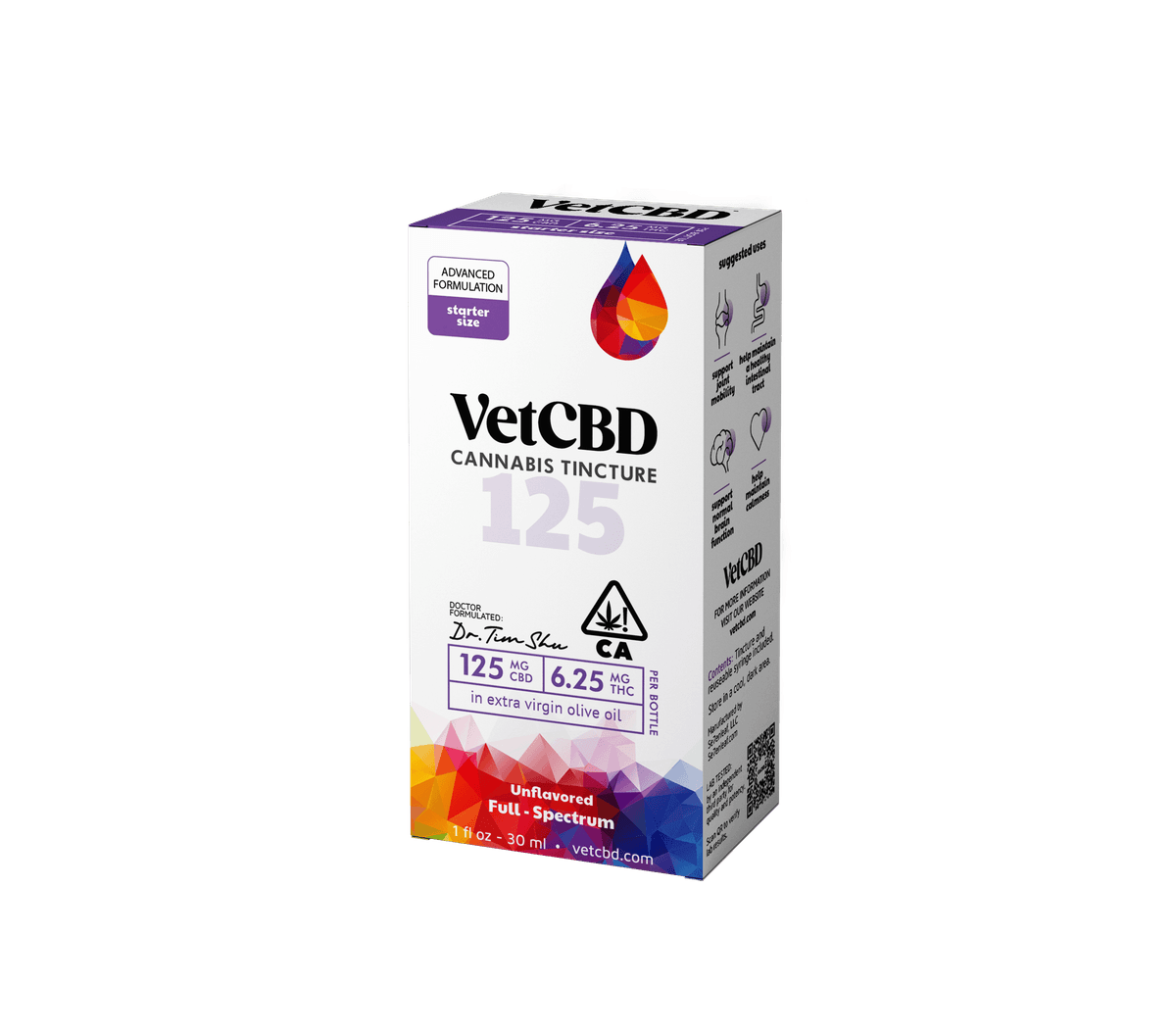 Vet CBD CBD 125mg/ THC 6.25mg Regular Strength Tincture Tinctures cannabis