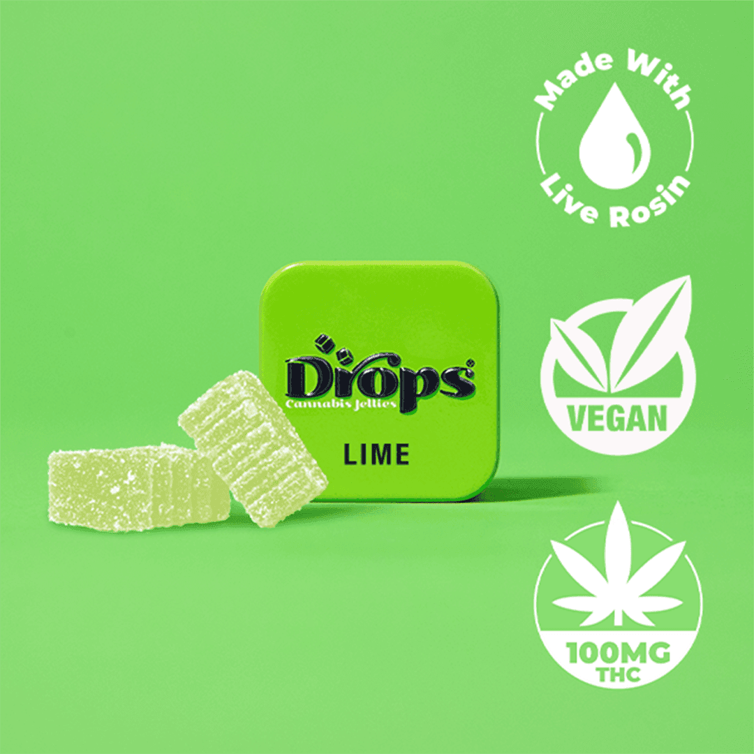 Drops Cali Lime Rosin Jellies - 2 Pieces Edibles cannabis