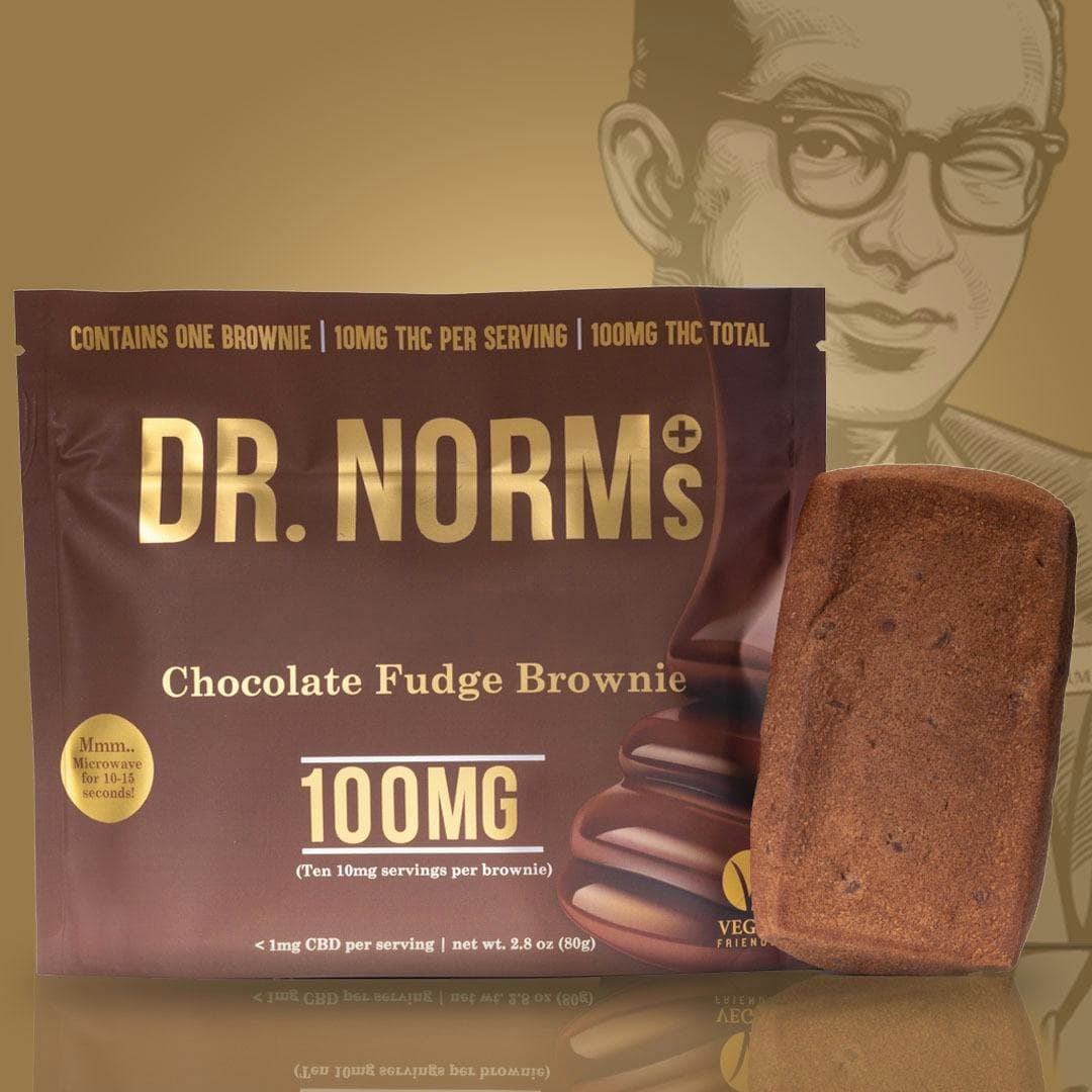 Vegan Chocolate Fudge 100mg Brownie Edibles by Dr. Norm's, $16.00