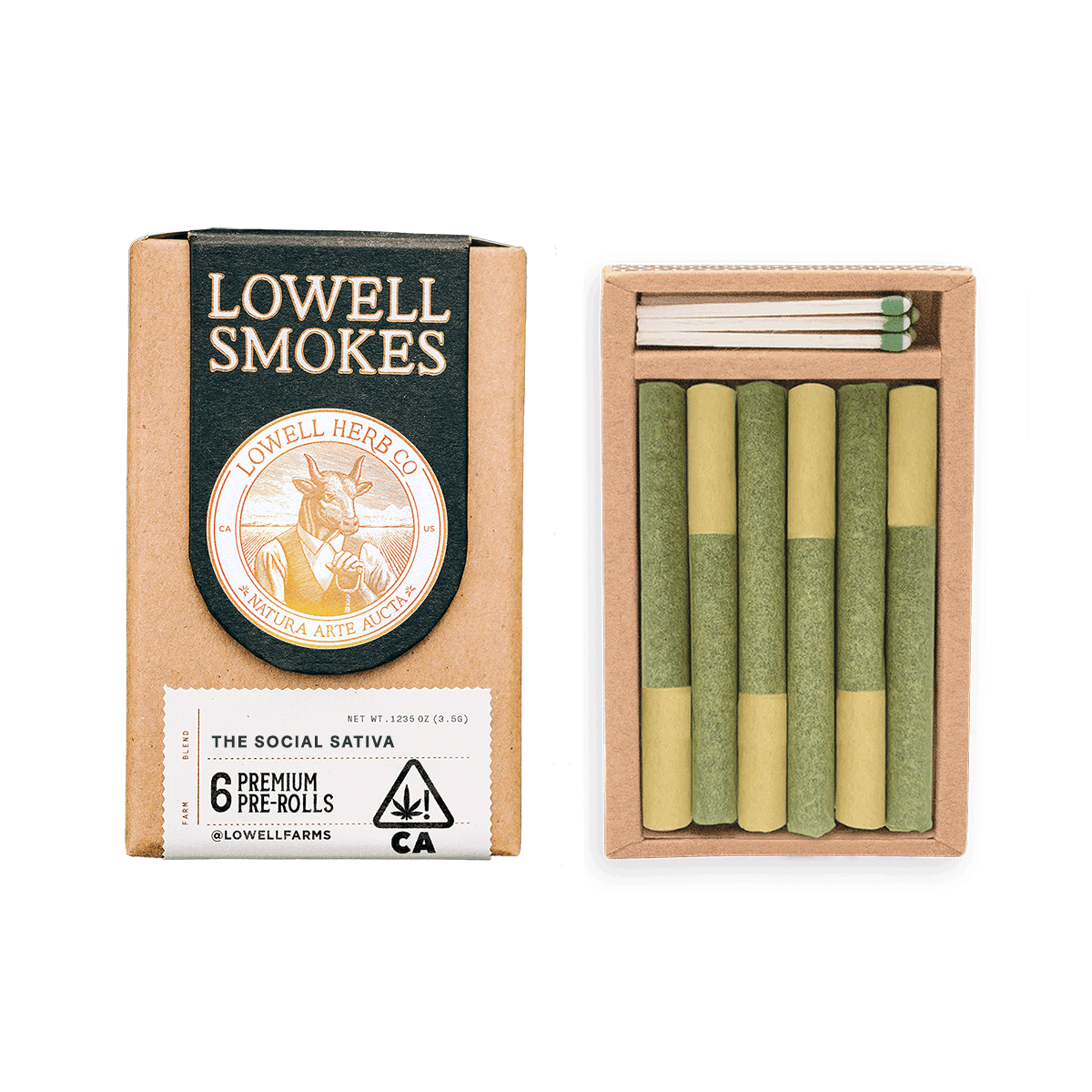 Lowell Herb Co. Social Sativa Smokes/ Lowell Farms Infused Prerolls - 6 Pack 3.5 Grams Pre-Rolls cannabis