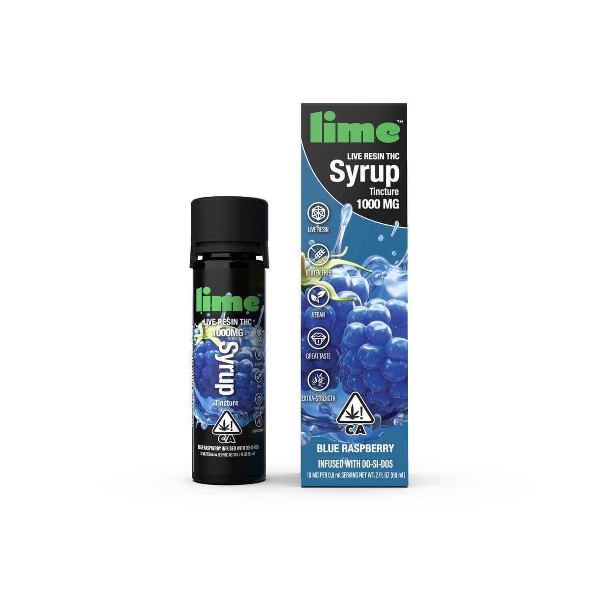 Lime Cannabis Blue Raspberry Syrup - 1000 mg Tincture cannabis