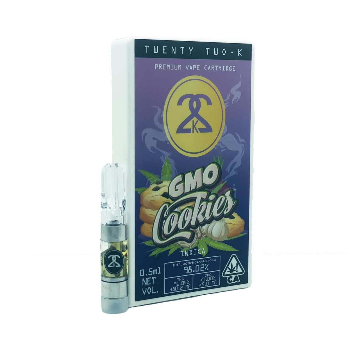 22K GMO Cookies Vapes - 1 Gram Vape Carts cannabis