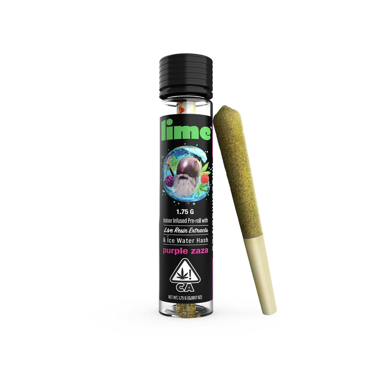 Lime Cannabis Purple Zaza Infused Preroll - 1.75 Grams Pre-Rolls cannabis