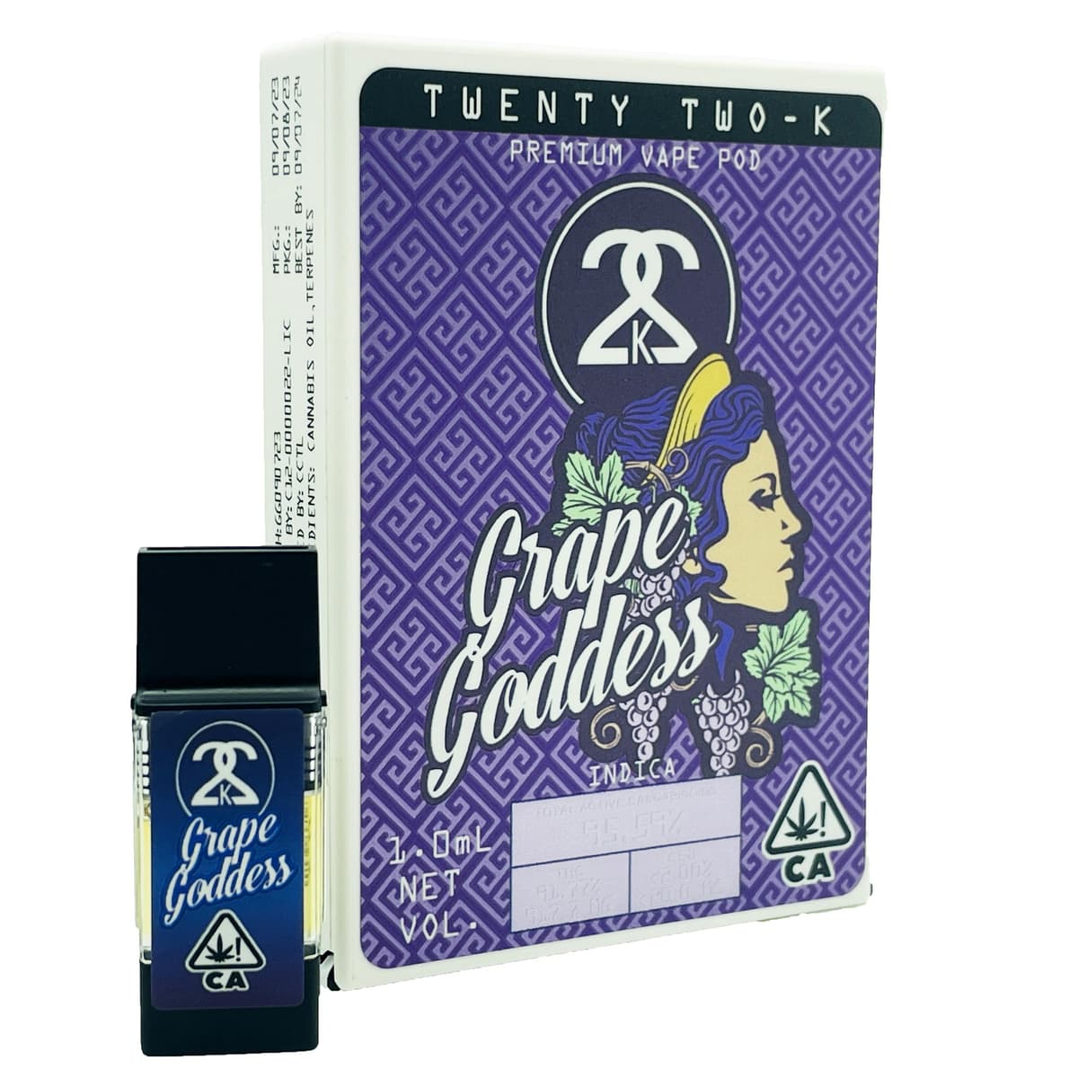 22K Grape Goddess Vapes - 1 Gram Vape Carts cannabis