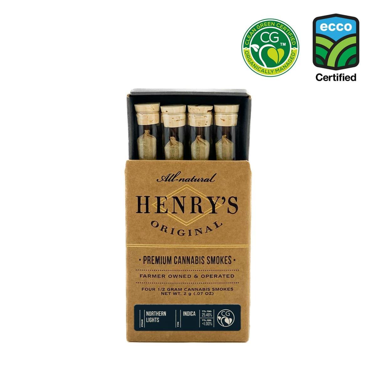Henry's Original Northern Lights Prerolls - 4 Pack 2 Grams Pre-Rolls cannabis