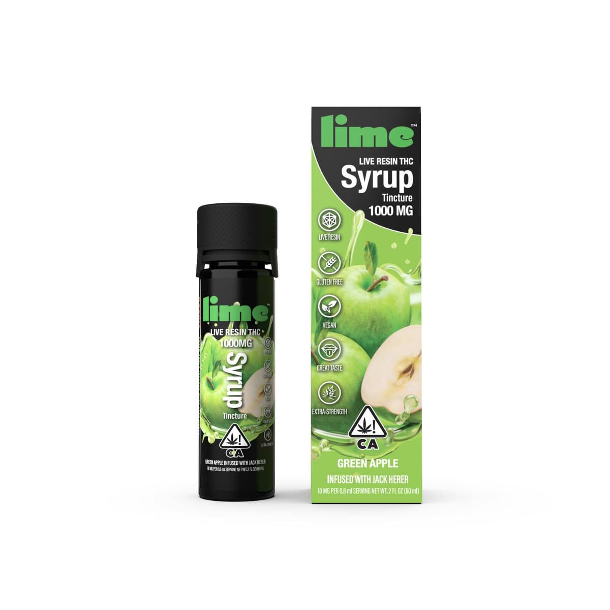 Lime Cannabis Green Apple Syrup - 1000 mg Tincture cannabis