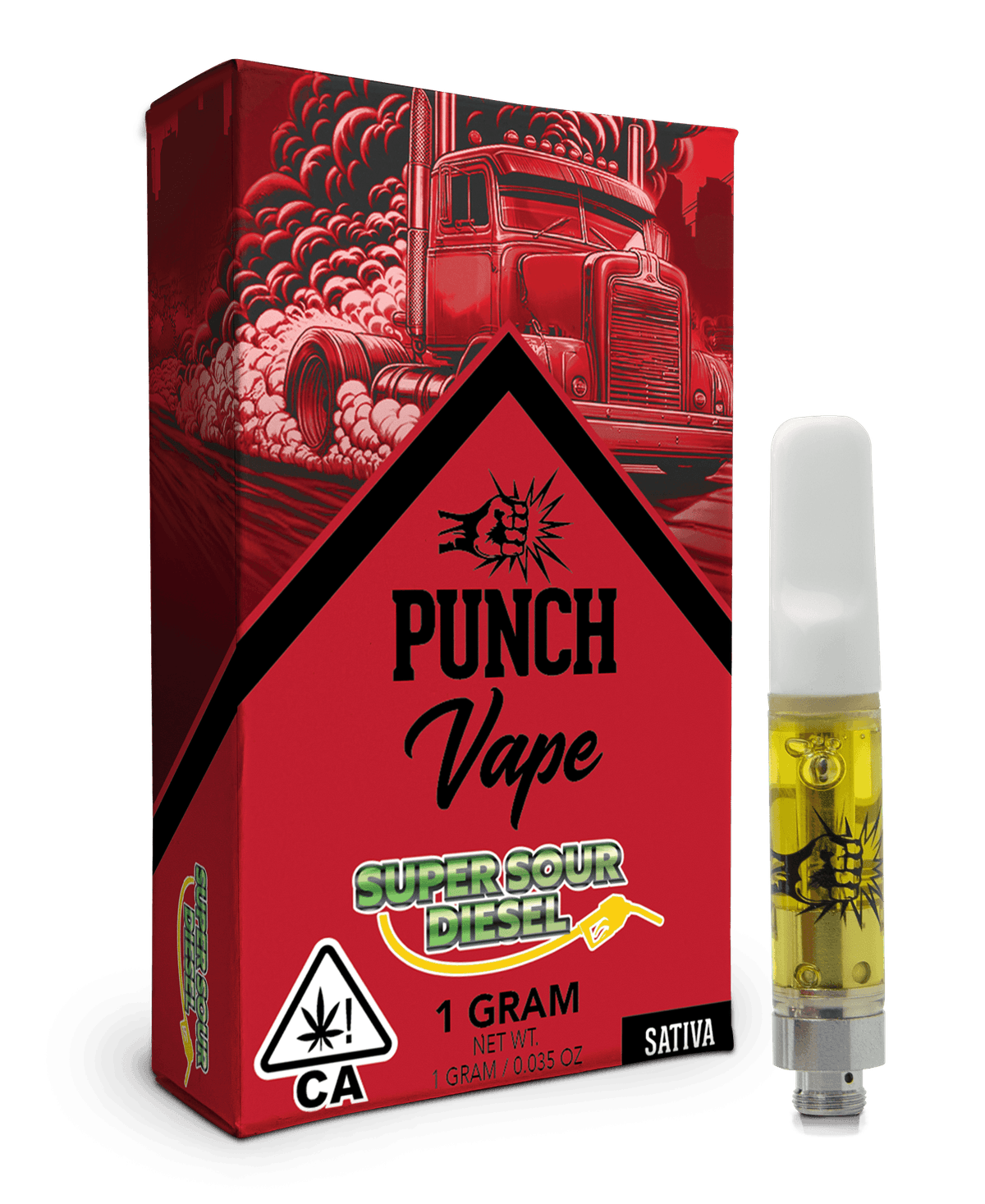 Punch Extracts Super Sour Diesel Distillate Punch Cartridge - 1 Gram Vapes (Cartridges) cannabis