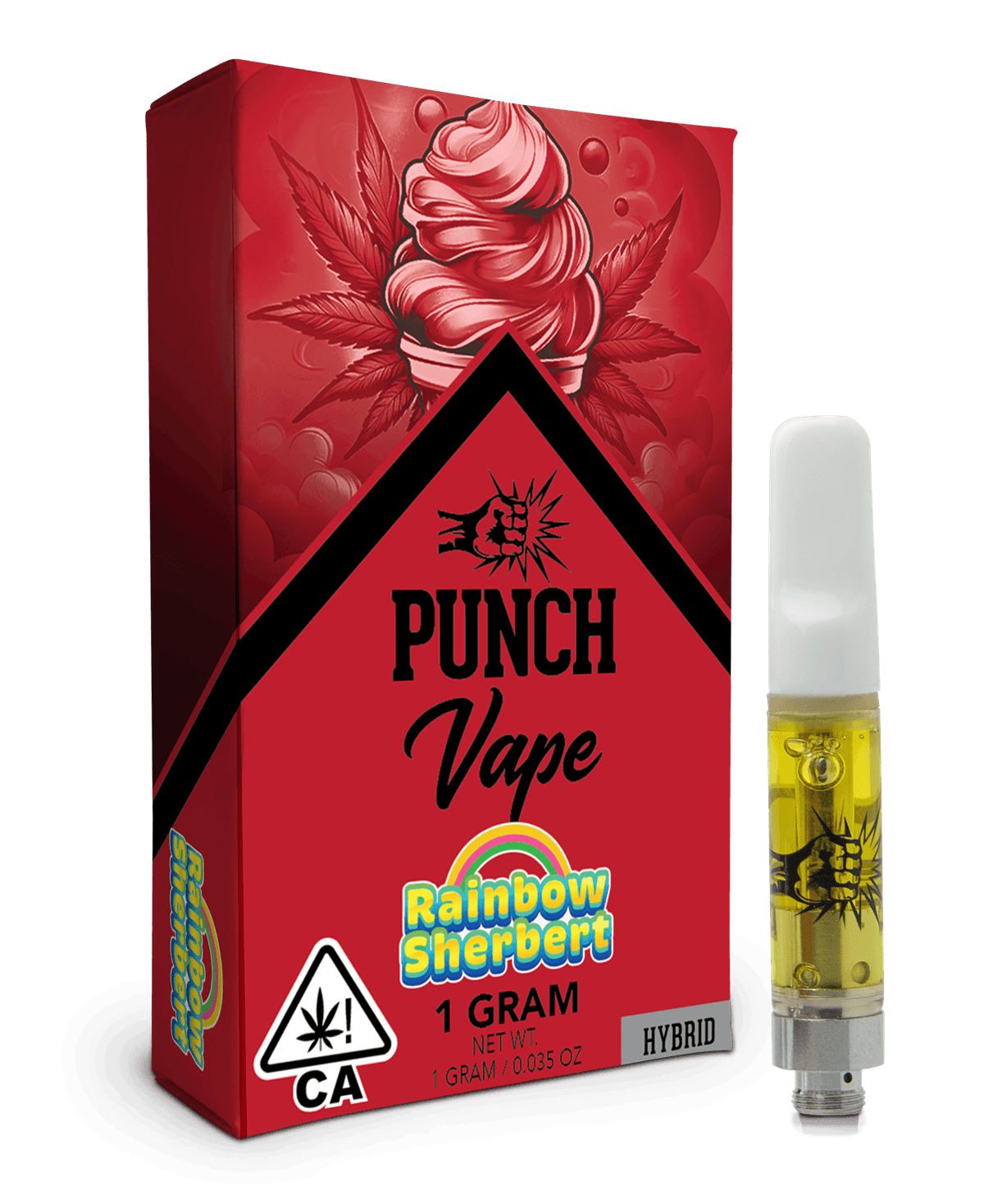 Punch Extracts Rainbow Sherbert Distillate Vape - 1 Gram Vape Carts cannabis