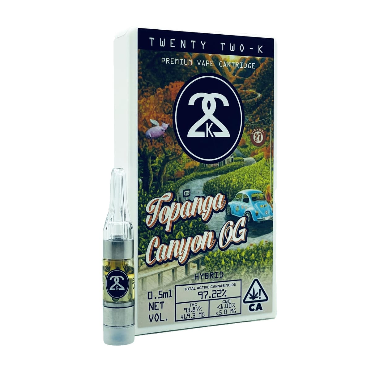 22K Topanga Canyon OG Vapes - 1 Gram Vape Carts cannabis