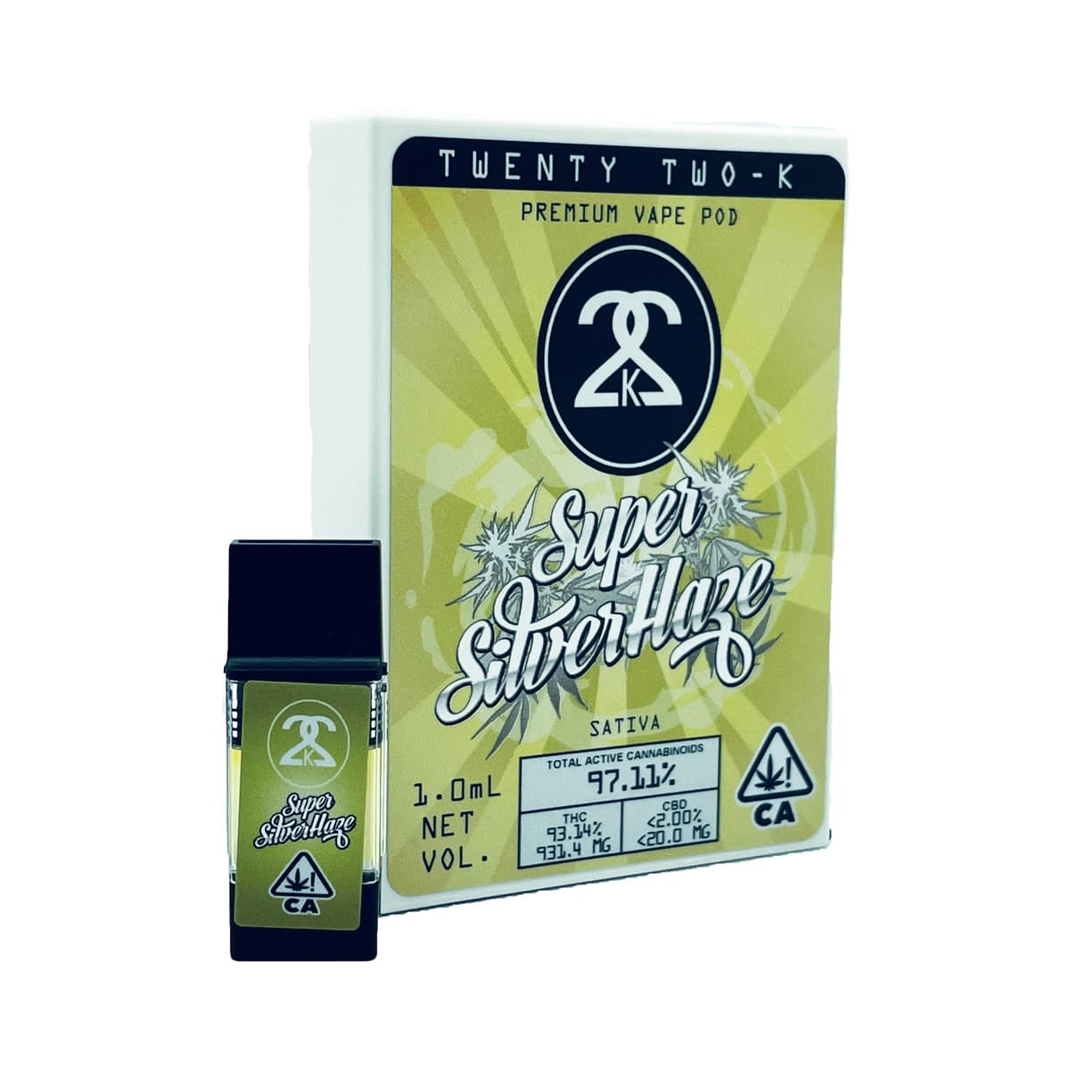 22K Super Silver Haze Vapes - 1 Gram Vape Carts cannabis