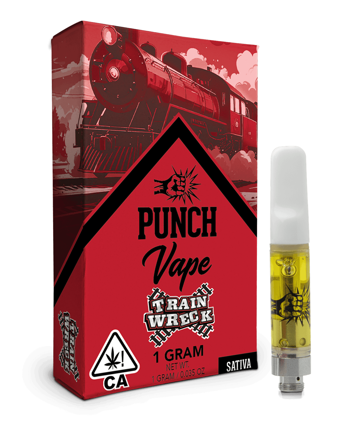 Punch Extracts Trainwreck Distillate Vape - 1 Gram Vape Carts cannabis