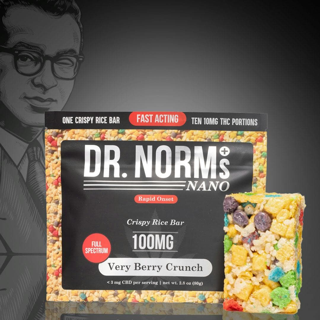 Dr. Norm's Very Berry Crunch Rice Bar Crispy Rice Bar - 100 mg Edibles cannabis