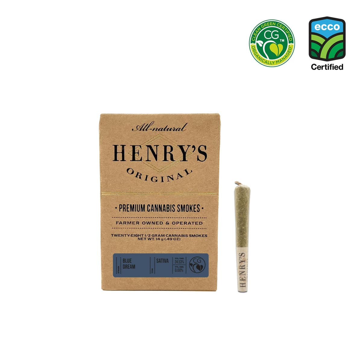 Henry's Original Blue Dream Prerolls - 28 Pack 14 Grams Pre-Rolls cannabis
