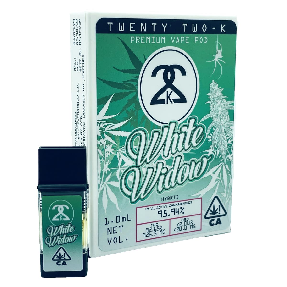 22K White Widow Pod Vape - 1 Gram Vape Carts cannabis