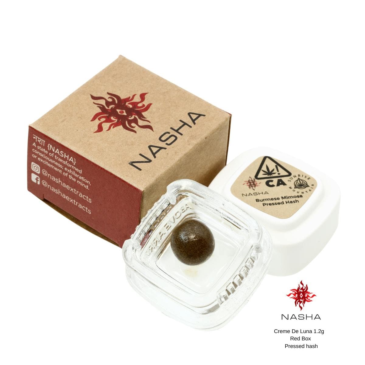 Creme de Luna 1.2g Red Pressed Hash Concentrates by Nasha, $29.00