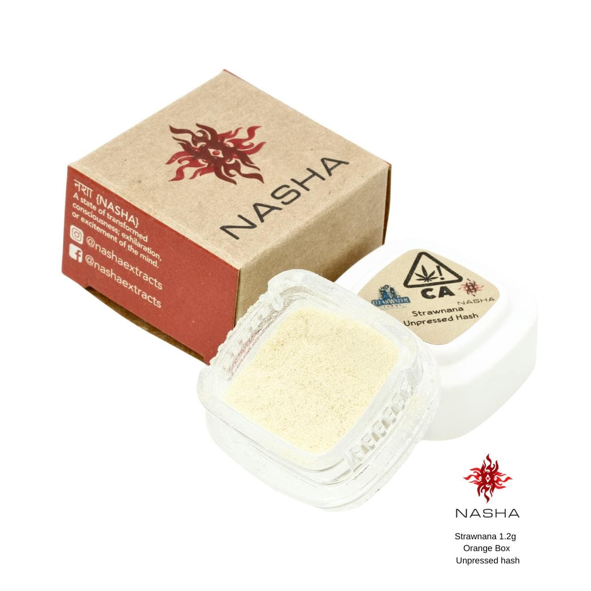 Strawnana 1.2g Orange Unpressed Hash Concentrates by Nasha, $23.00