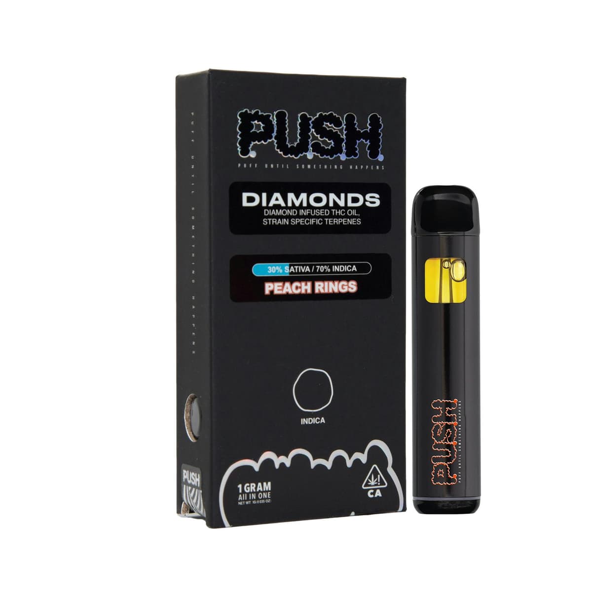 PUSH Peach Rings AIO - 1 Gram Vapes (Cartridges) cannabis