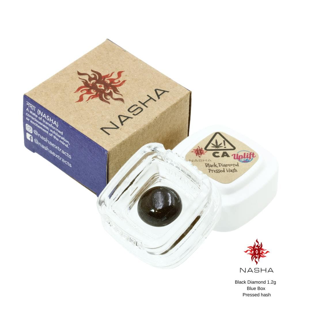 Black Diamond 1.2g Blue Pressed Hash Concentrates by Nasha, $34.00