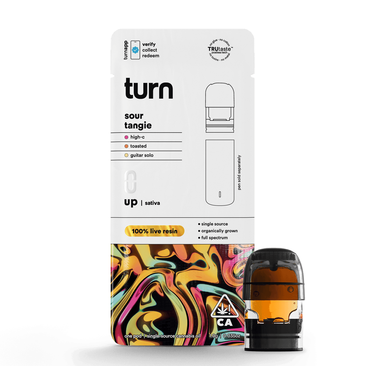 Turn Sour Tangie Live Resin AIO - 1 Gram Vapes (Cartridges) cannabis
