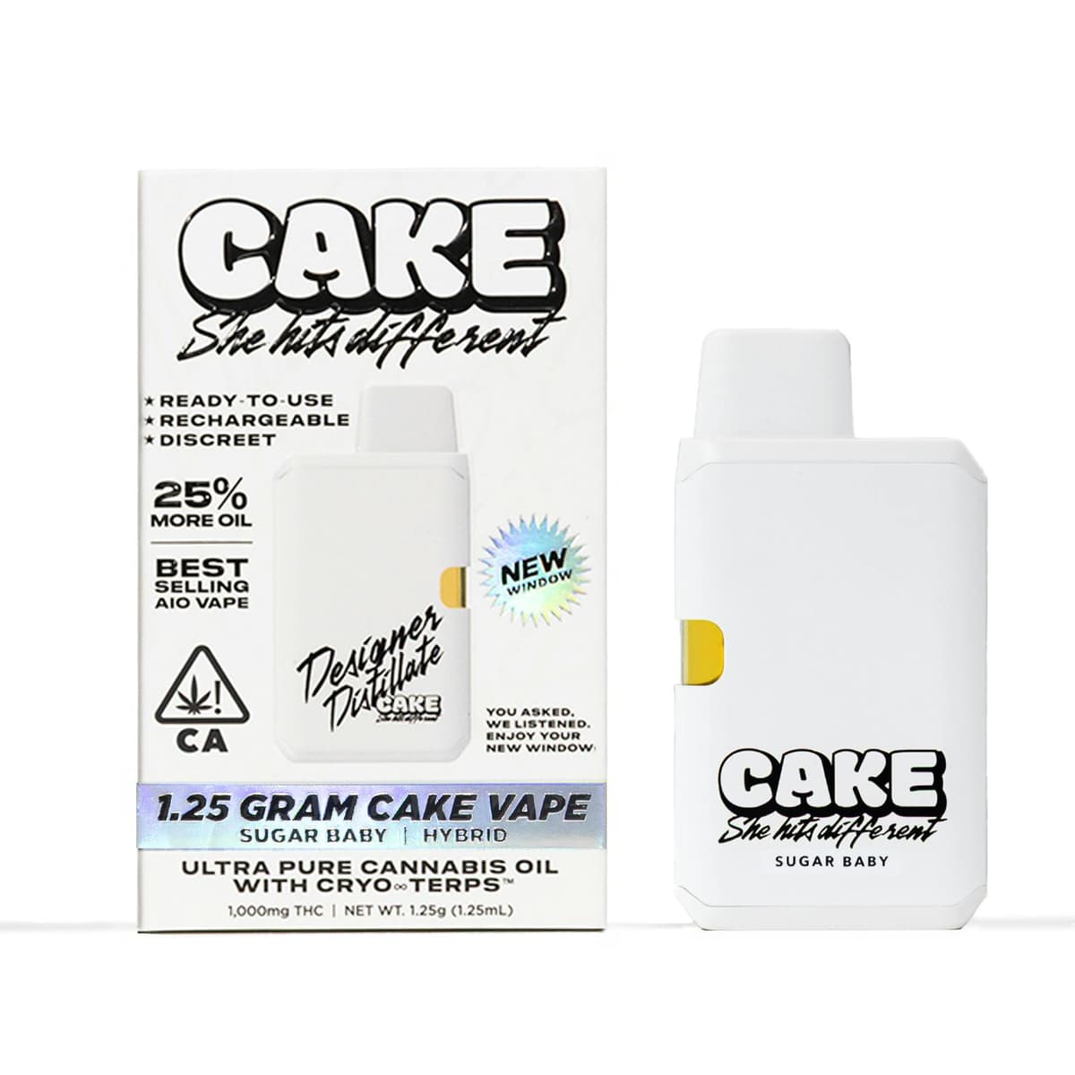 CAKE Sugar Baby Designer Vape Disposable - 1.25 Grams Vape Carts cannabis