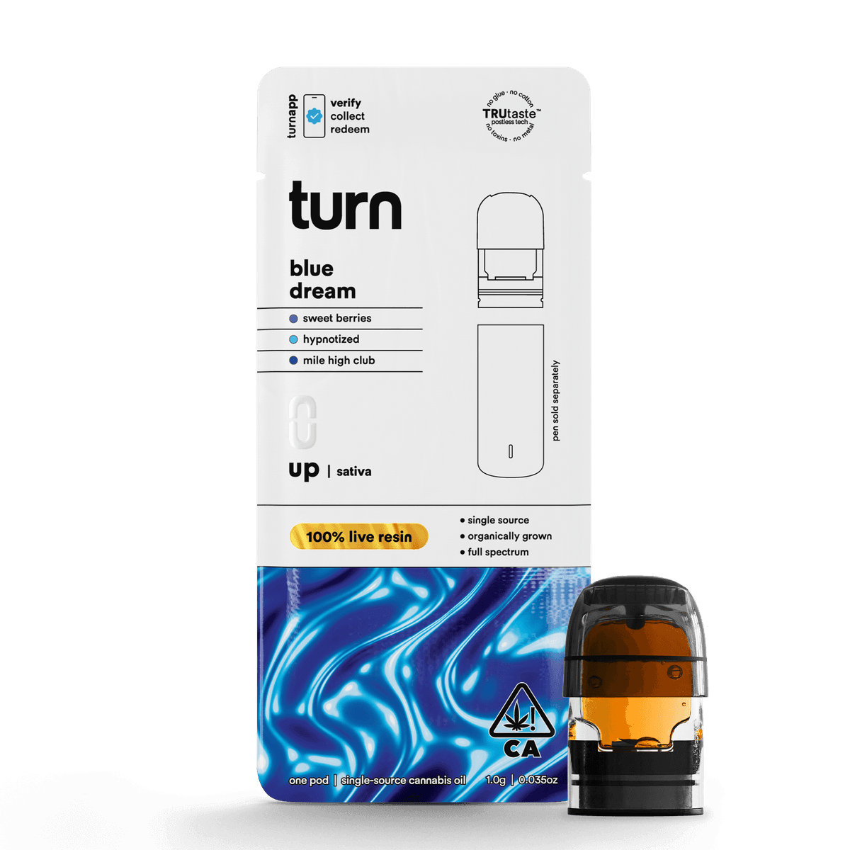 Turn Blue Dream Botanicals Pod - 1 Gram Vapes (Cartridges) cannabis