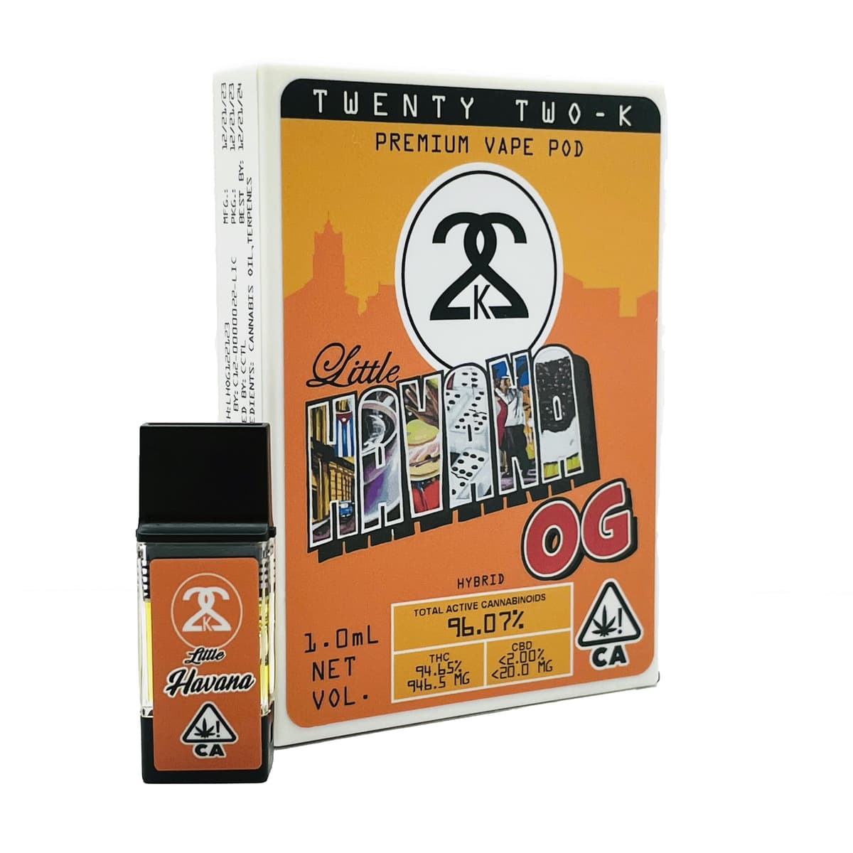 22K Little Havana Vapes - 1 Gram Vape Carts cannabis