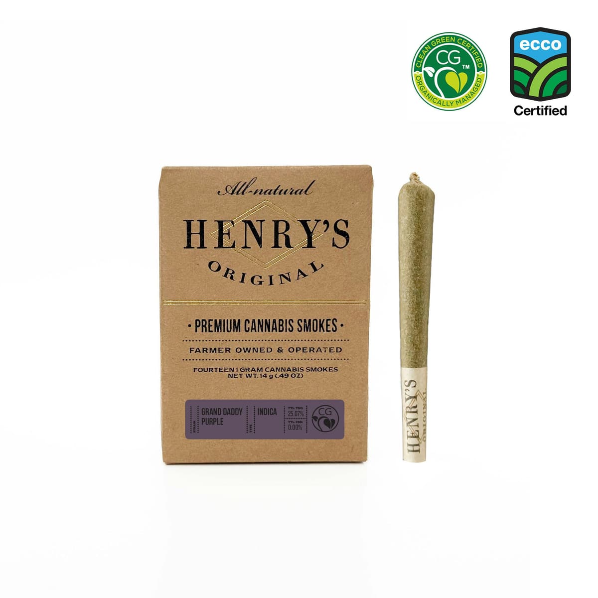 Henry's Original Gran Daddy Purple Prerolls - 14 Pack 7 Grams Pre-Rolls cannabis
