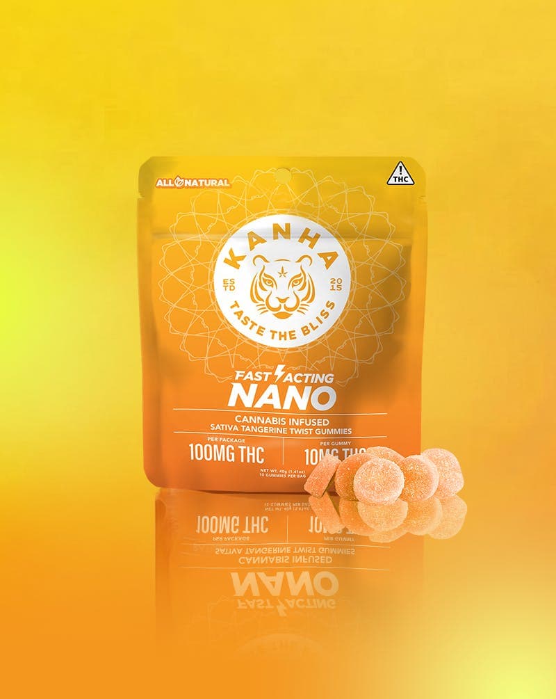 Kanha Tangerine Twist NANO Gummies - 100 mg Edibles cannabis