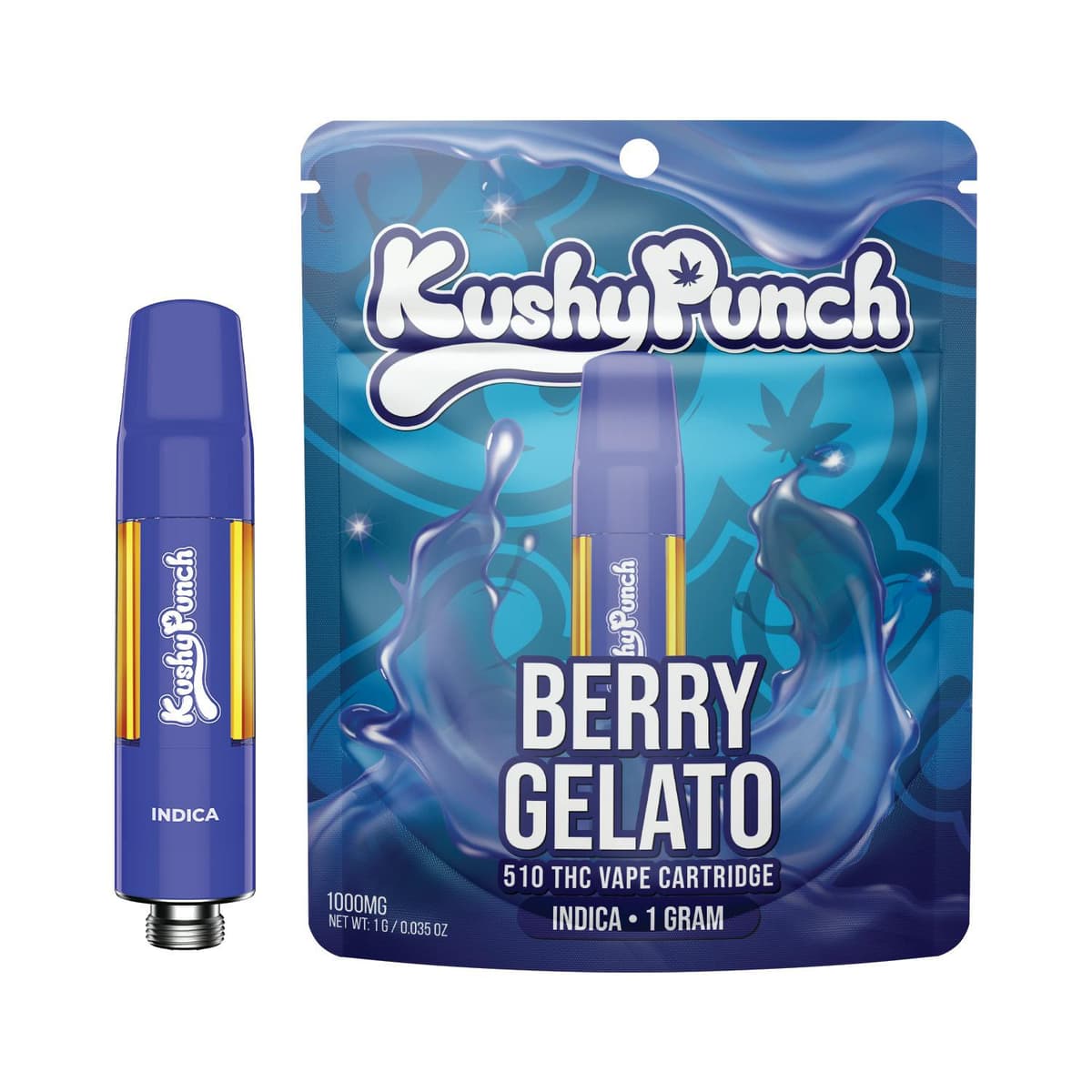 1G Kushy Punch 510 Vape Cart - Berry Gelato Vape Carts by Kushy Punch, $21.00
