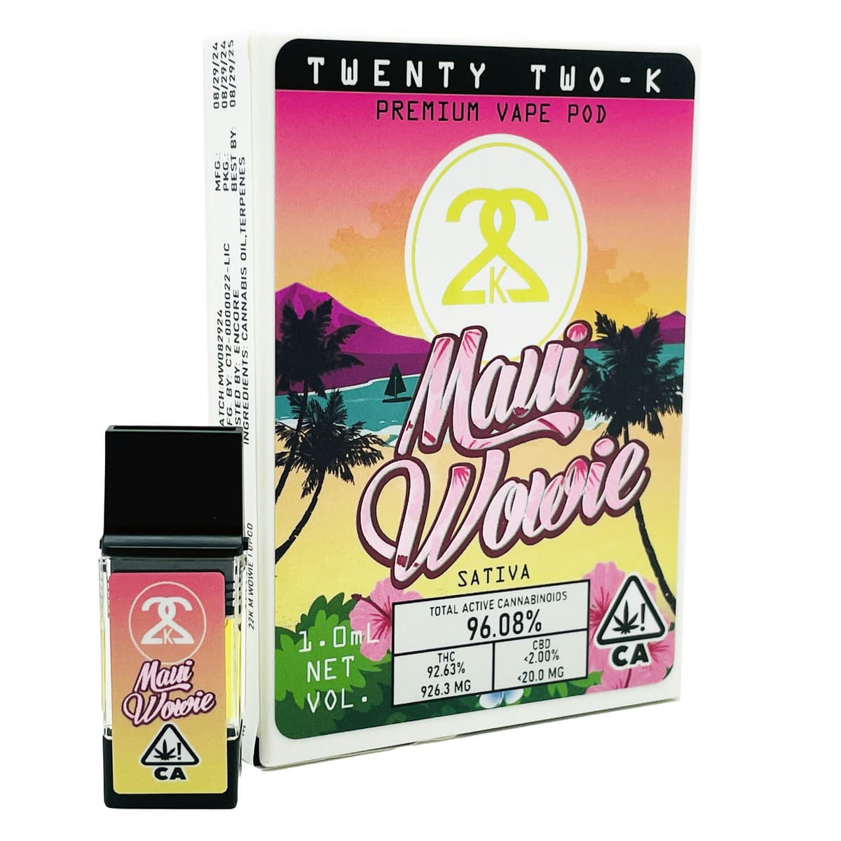 22K Maui Wowie Pod Vape - 1 Gram Vape Carts cannabis
