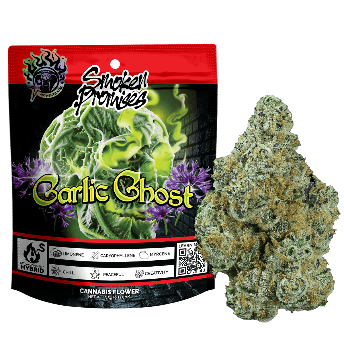 Smoken Promises Garlic Ghost - 3.5 Grams Flowers cannabis