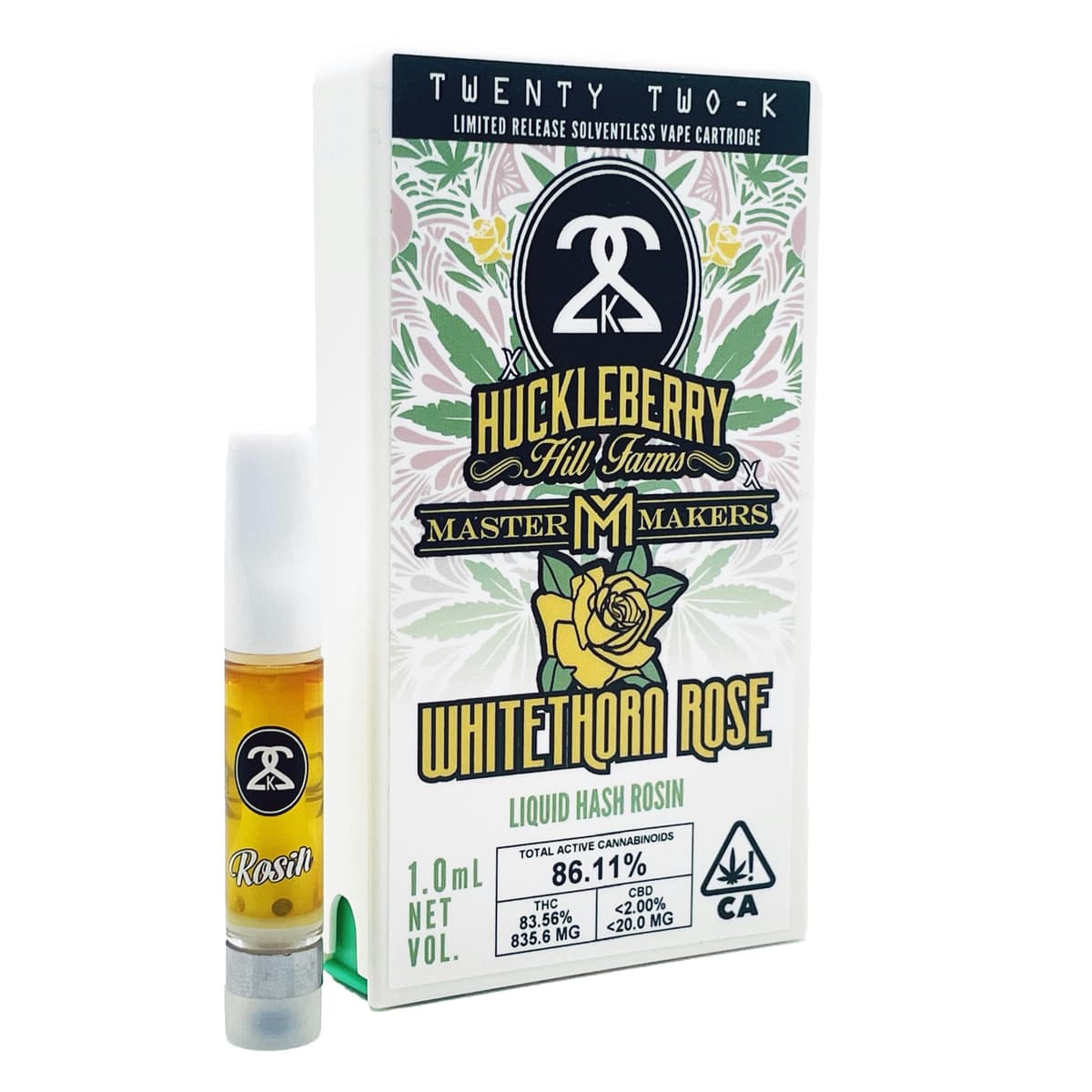 22K Whitethorn Rose Rosin Vape - 1 Gram Vape Carts cannabis