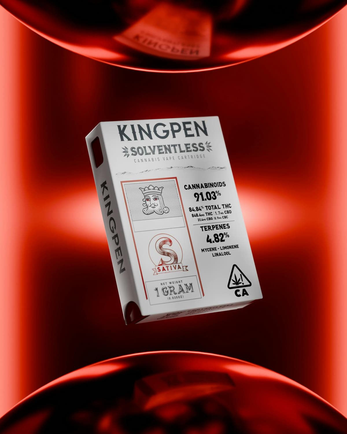 Kingpen Strawberry Bliss Solventless Vape - 1 Gram Vape Carts cannabis