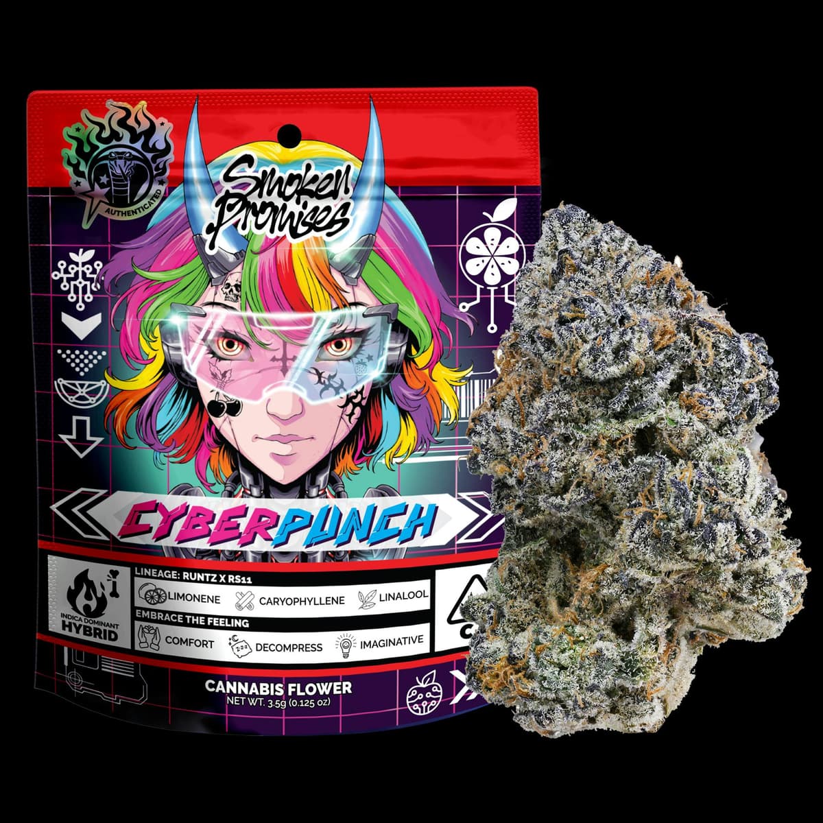 Smoken Promises Cyber Punch - 3.5 Grams Flowers cannabis