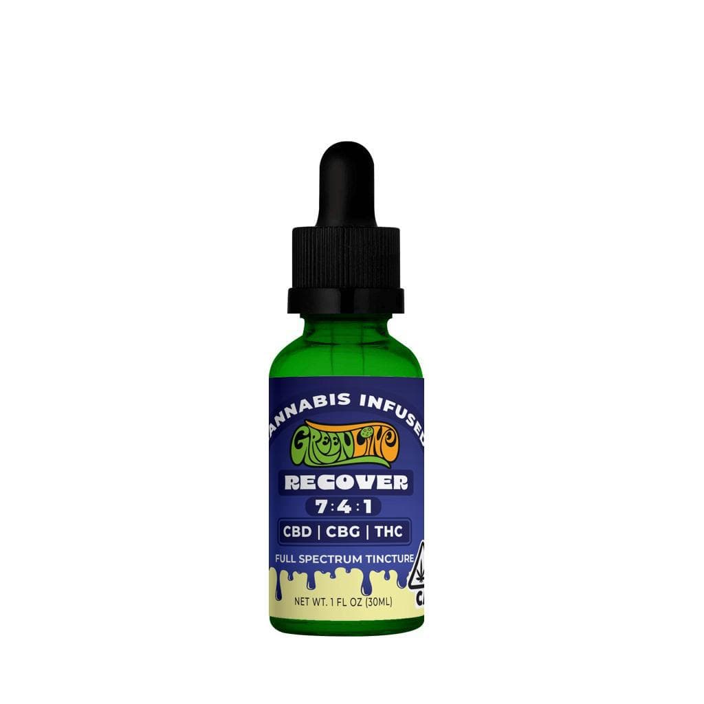 RECOVER Tincture | 7:4:1 CBD:CBG:THC | MCT Oil + Full-Spectrum RSO Tincture by Greenline, $34.00