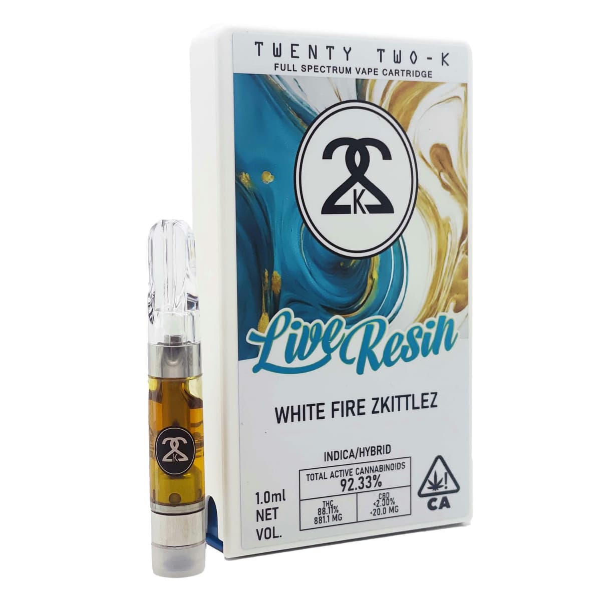 22K White Fire Zkittlez LR Vape - 1 Gram Vape Carts cannabis