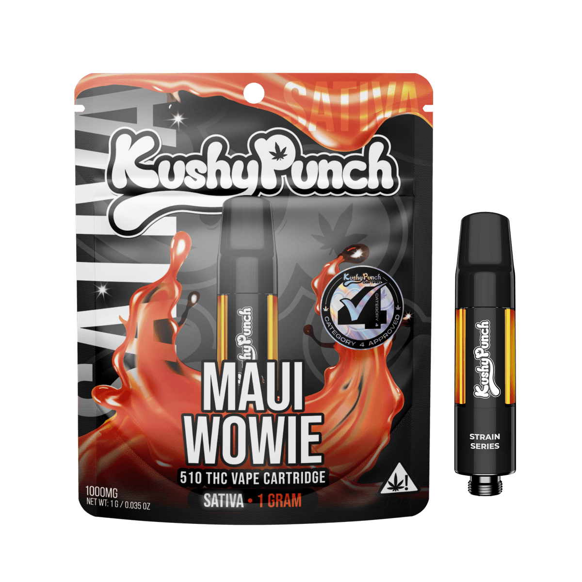 1G Kushy Punch 510 Vape Cart - Maui Wowie (SATIVA) Vape Carts by Kushy Punch, $21.00