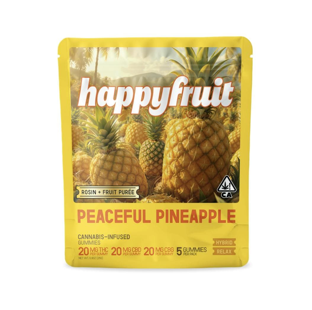 Happy Fruit Peaceful Pineapple - 5 Pieces 100 mg Edibles cannabis