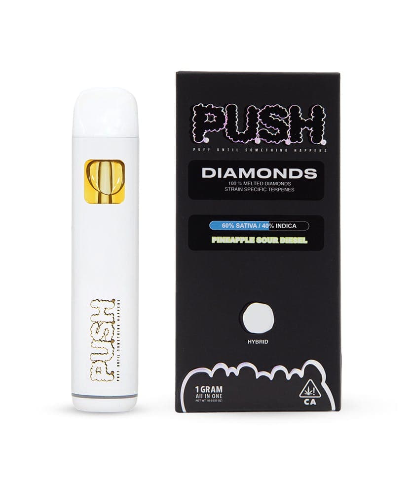 PUSH Pineapple Sour Deisel AIO - 1 Gram Vapes (Cartridges) cannabis