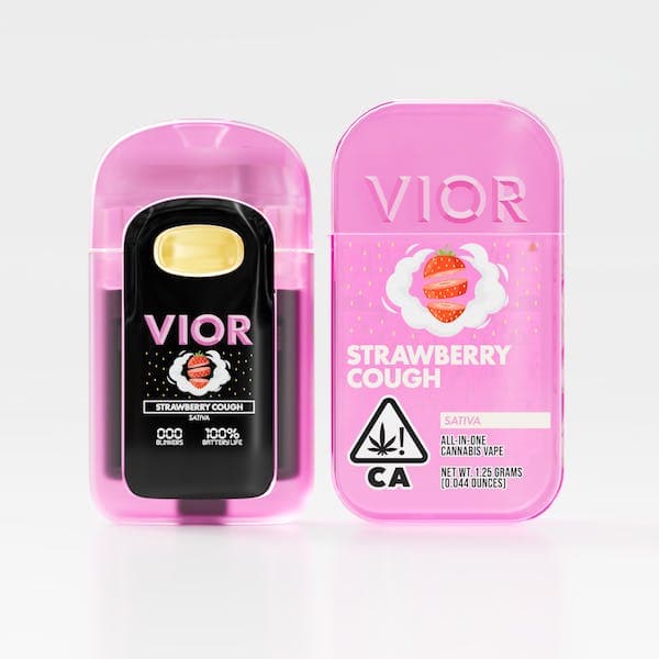 Vior Strawberry Cough All in One Vape - 1 Gram Vape Carts cannabis