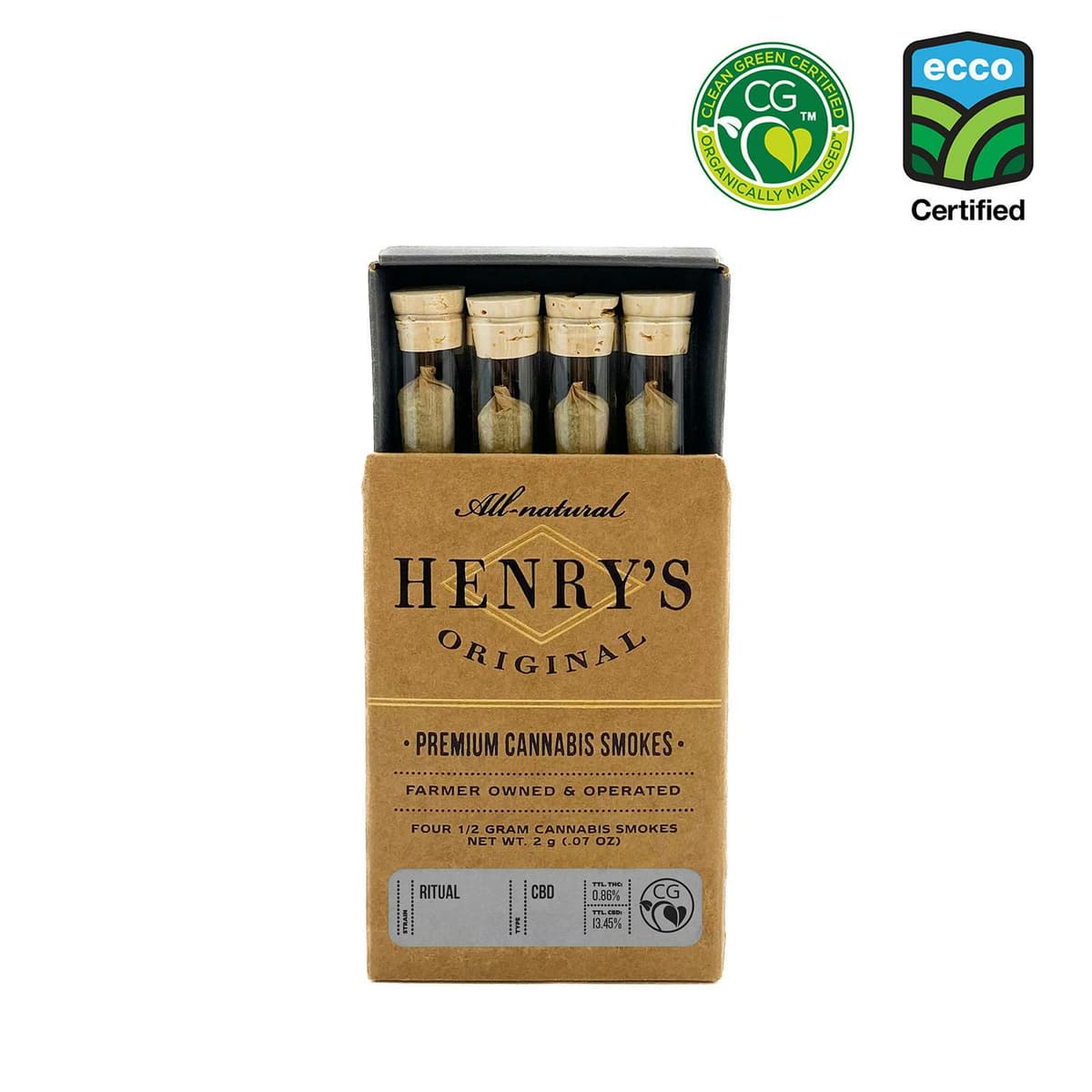 Henry's Original 10:1 Ritual Prerolls - 4 Pack 2 Grams Pre-Rolls cannabis