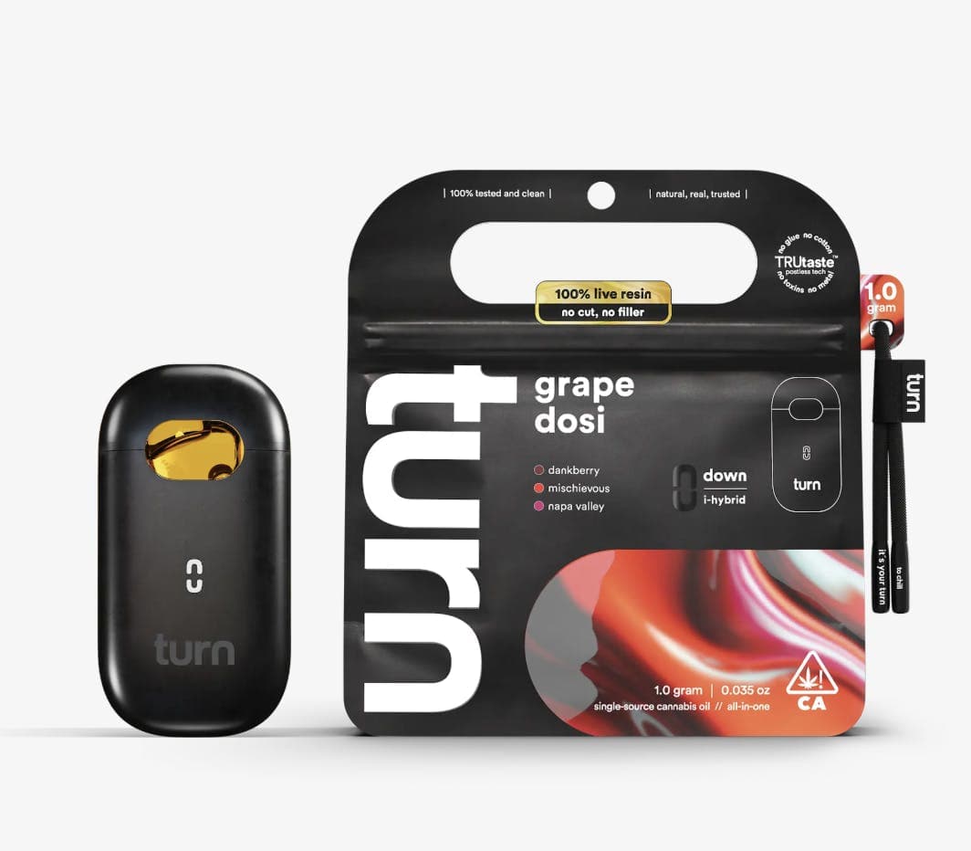 Turn Grape Dosi Live Resin AIO - 1 Gram Vapes (Cartridges) cannabis