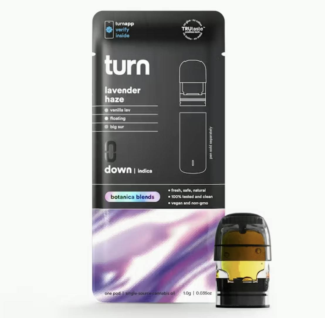 Turn Lavender Haze Botanicals Pod - 1 Gram Vapes (Cartridges) cannabis