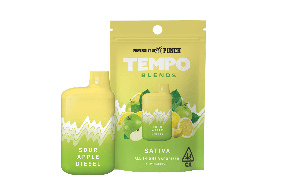 Tempo Sour Apple Diesel All in One - 1 Gram Vape Carts cannabis