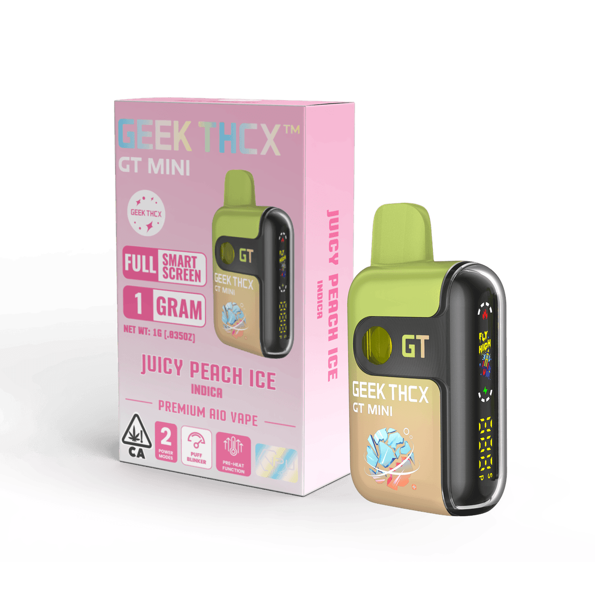 GEEK THCX Juicy Peach Ice All in One Vape - 1 Gram Vape Carts cannabis