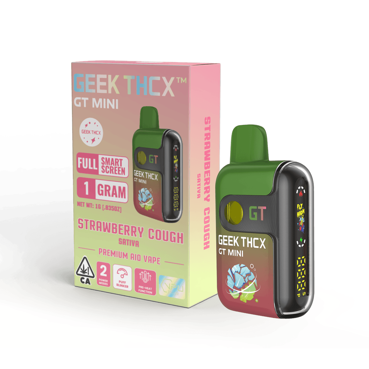 GEEK THCX Strawberry Cough All in One Vape - 1 Gram Vape Carts cannabis