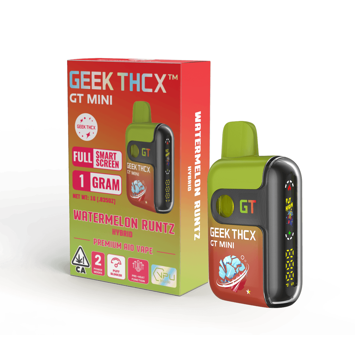 GEEK THCX Watermelon Runtz All in One Vape - 1 Gram Vape Carts cannabis